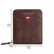 1pc New Men's Retro Style Multifunctional Zipper Wallet Youth Personality Color Block Card Holder For Students Bag Present For Men Wallet Purse Wallet Men Wallet Leather