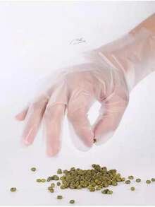 100只装加厚一次性防护手套，TPE材质透明手套，适用于餐饮、厨房、家居清洁，无味 - 無色 - 查看 7