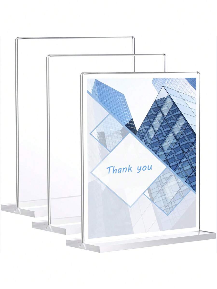 1/2/5pcs Clear Acrylic Card Holder For Office Exhibitions Seating, Business Card Clip