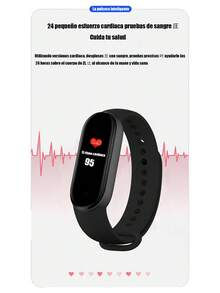 Pulsera deportiva inteligente m5, rastreador de actividad física, reloj inteligente, frecuencia cardíaca y presión arterial Monitor de pulsera inteligente para mensajes y llamadas del centro de notificaciones deportivas, perfecto para aplicaciones, monitoreo de frecuencia cardíaca, pasos o ejercicio diario - Negro - Ver 6