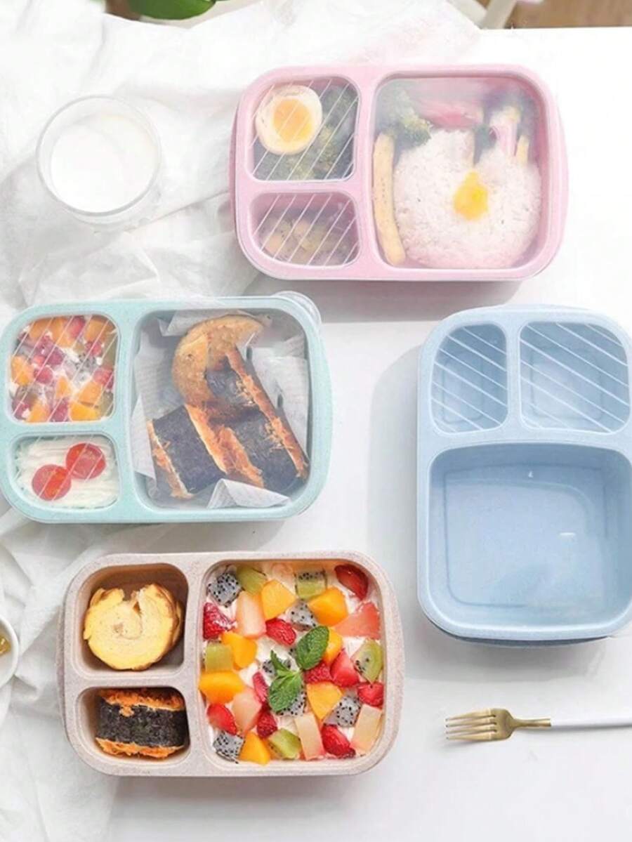 1 件/3 件餐盒午餐盒餐具水果盘,适合节食和健身,可微波炉加热,非常适合办公室工作人员和学生学校用品,返校 - 彩色 - 查看 1
