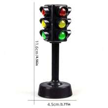 模擬交通信號燈模型塑料停車場景燈迷你益智拼裝早教學習玩具 - 黑色 - 查看 2