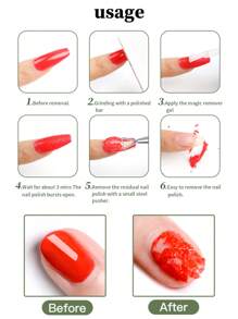 2入組指甲卸甲劑與卸甲工具，快速輕鬆地卸掉凝膠指甲和聚膠指甲，方便快捷，不傷指甲的指甲油卸除劑 - 彩色 - 查看 4