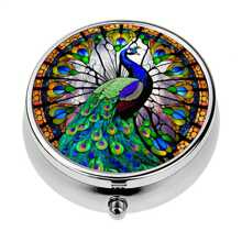 1個圓形藥盒，3個隔層迷你裝飾口袋手提式旅行藥盒，口袋手提藥盒，3個隔層盒旅行用裝飾盒維他命藥片盒獨特禮物 - 款式 - 查看 15