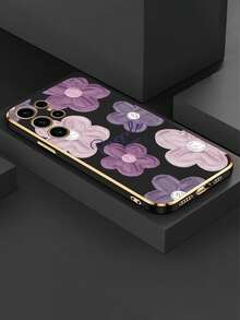 1入組防震手機殼，適用於Galaxy S23 Ultra S22 S21 Plus S20 Fe S10 Note 20 10 8 9，柔軟矽膠花卉保護套 - 黑色 - 查看 6