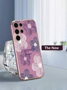 1入組防震手機殼，適用於Galaxy S23 Ultra S22 S21 Plus S20 Fe S10 Note 20 10 8 9，柔軟矽膠花卉保護套 - 黑色 - 查看 4