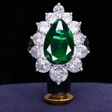 Mới 4 Món Phù Hợp Với Đá Cubic Zirconia Cô Dâu Bộ Trang Sức Dự Tiệc Nữ, Cao Cấp Dubai Pha Lê Cưới Bộ Trang Sức - màu xanh lá - Xem 6