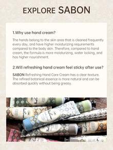 Sabon 1 pieza 30ml Crema de manos para manos secas y agrietadas, blanqueadora, nutritiva, reparadora, anti-agrietamiento, crema de manos hidratante de tamaño de viaje para mujeres - té de rosas - Ver 3