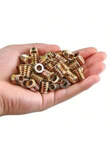 20pcs M6*20 Wood Inserts Bolt Furniture Screw In Nut Threaded Fastener Connector Hex Socket Drive For Wood Furniture Assortment - Yellow - View 7