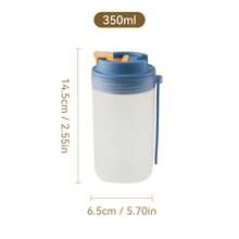 WORTHBUY 1pc 350ml Mini Transparent Plastic Water Bottle With Lid, Portable Leakproof Juice/Coffee Cup, Suitable For Children/Students To Carry For School/Picnic, For Outdoor, Camping - Beige - View 15
