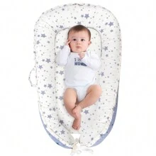 1Pc Adjustable Elasticity Baby Nest Removable Washable Newborn Floor Lounger - Gypsophila-blue - View 1