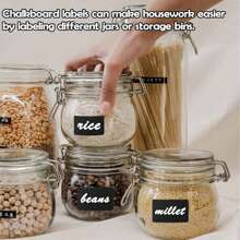 120pcs/Roll Waterproof Reusable Black DIY Sticker Labels, With White Pen, Convenient For Chalkboard Storage And PVC Name Tag,Christmas Valentine Day - Multicolor - View 5