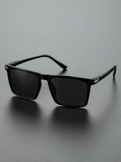 1 buc bărbați ochelari de soare pătrați din plastic cu protecție UV la modă pentru călătorii în aer liber, petreceri pe plajă, alpinism, stradă, snap, accesorii de vacanță pentru plajă tropicală, jucării de plajă pentru vacanță de vară la plajă, în aer liber, călătorii