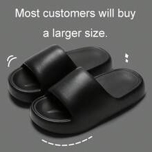 New Arrival Fashionable Unisex Eva Couple Slippers, Lightweight, Comfortable, Soft & Non-Slip, Suitable For Home, Bath, Outdoors, Beach, High-End And Minimalist Style - Black - View 4