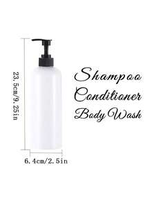 3PCS 16.9oz Shampoo And Conditioner Dispenser With 3 Waterproof Labels, Plastic Shower Soap Dispenser Used For Bathroom Decor - White - View 3
