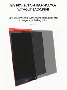 1pc 12-Inch Color Screen LCD Writing Tablet For Drawing And Writing, Electronic Handwriting Board - Red - View 7