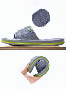 男士经典家居拖鞋 - 轻便舒适防滑浴室拖鞋，适合夏季泳池和海滩穿着 - 藍色 - 查看 6