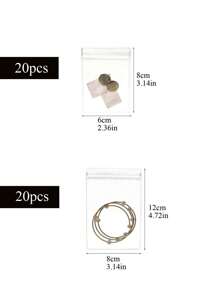 50/30/20 Pcs Transparent Jewelry Storage Bags, Anti-Oxidation Jewelry Organization Pouches Back To School Valentine Day - Clear - View 4