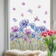 1入組花蝴蝶設計靜電玻璃窗貼紙裝飾品 - 彩色 - 查看 10