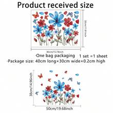 1入組花蝴蝶設計靜電玻璃窗貼紙裝飾品 - 彩色 - 查看 3
