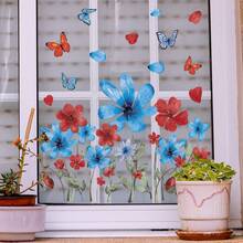 1入組花蝴蝶設計靜電玻璃窗貼紙裝飾品 - 彩色 - 查看 4
