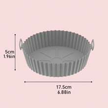 1pc/2pcs/3pcs Reusable Silicone Air Fryer Pot, Organic Silicone Air Fryer Liner, Air Fryer Accessories, Kitchen Supplies Replacement For One-Time Baking Mat Paper Liner, Compatible With Nin-Ja Dual DZ201 Foodi Air Fryer (Grey)