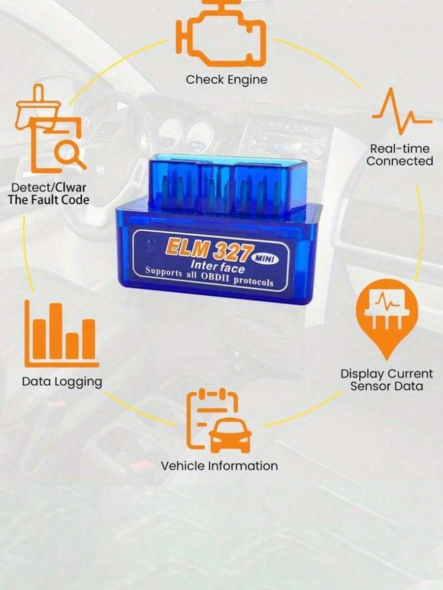 Android / IOS / Windows專業掃描工具與代碼閱讀器，汽車OBD2故障代碼讀取器和掃描工具 - ELM327-Blue - 查看 1