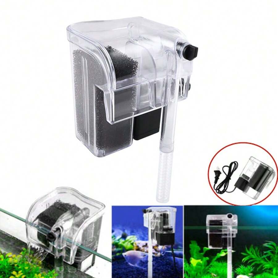 Filtro Externo De Cascada Para Peceras De 15 A 20 Litros - Blanco y Negro - Ver 1
