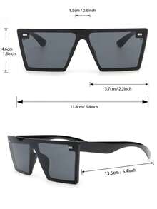 1 Stück Herren getönte quadratische Mode Brille für Reise, Musik, Party Kleidungs Accessoires - Dunkelgrau - Übersicht 11