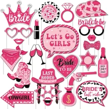 25 pièces Fournitures et accessoires pour fête thème cowboy occidental pour séance photo - Pour décoration de fête d'anniversaire thème du Texas et photographie Western, incluant décorations de enterrement de vie de jeune fille rose, Noël