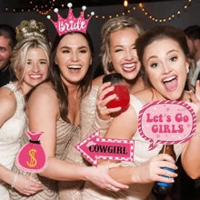 25 pièces Fournitures et accessoires pour fête thème cowboy occidental pour séance photo - Pour décoration de fête d'anniversaire thème du Texas et photographie Western, incluant décorations de enterrement de vie de jeune fille rose, Noël