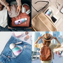 Compact Umbrella Windproof Strong Folding Travel Umbrella 6 Ribs Mini Umbrella With Capsule Case UV Protection Umbrella With Ergonomic Handle Rainbow Portable Pocket Umbrella - Multicolor - View 4