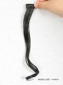 1 Stück langer lockiger Pony Clips, vorderer seitlicher Pony Haarverlängerung natürliche synthetische Mittelteil falsche Pony für Frauen