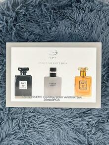 Set de 3 piezas perfume para hombre Fragancia leñosa  3*25ml (transparente) - Negro - Ver 10