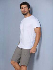 Men Denim Shorts - 深灰色 - 查看 3