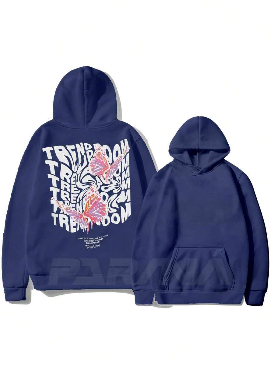 Men Hoodies - 藏蓝色 - 查看 1