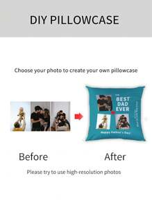 1pc Custom Pattern Pillowcase, Personalized Gift For Home Decoration, Single-Sided Printing, Without Filling - Multicolor - View 5