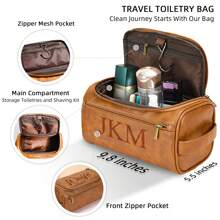 Personalized Toiletry Bag For Men, Engraved Name Initials Toiletry Bag, Customized Monogram Travel Shaving Dopp Kit For Groomsmen, Gift For Christmas, Birthday, Dad, Husband, Grandpa,