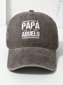 1pc 'TENGO DOS TITULOS PAPA Y ABUELO' Printed Baseball Cap With Adjustable Strap, Washed Out Look, Sun Hat. Ideal Gift - Multicolor - View 15