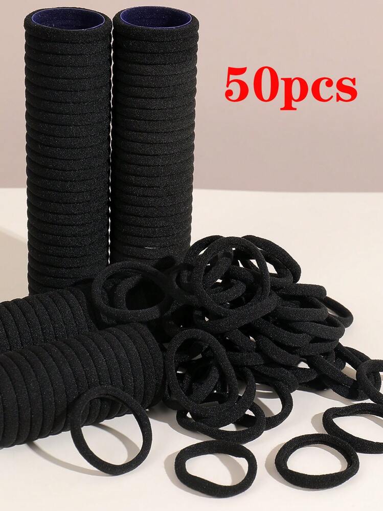 200个装女孩发圈，黑色纯色弹力发圈，日常佩戴，简约厚实，适合扎马尾辫，风格简约优雅，高弹力无缝发饰，女士头部配饰，女士发饰，发圈，马尾辫发绳，发圈，橡皮筋，发绳，发圈，健身美容化妆女士配饰弹力带 - 黑色 - 查看 12