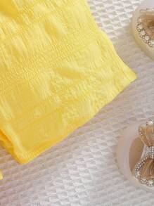 4pcs Baby Girls' Cute Bow Decor Shorts, Suitable For Outdoor Summer