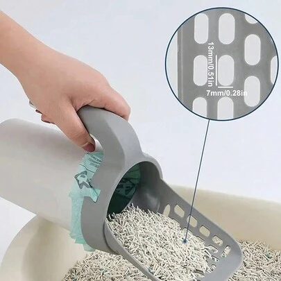1pc Integrated Cat Litter Shovel Set, Pet Pooper Scooper With Removable Waste Bag