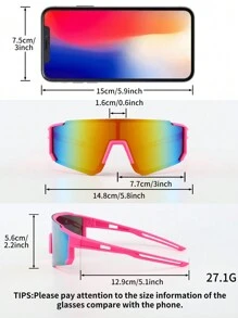 1 Stück Damen Kunststoff Sport Radsport Wrap Stil Y2K dekorative Mode Sportbrille, geeignet für tägliche Fotografie, Outfits, Einkaufen, Radsport, Skifahren und mehr Strandaccessoires für Damen Brillen Sonnenbrillen Bequeme Lässig Outfits für den Außenbereich Radfahrbrille für Sommerurlaub, Outdoor, Reisen