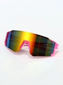 1 Stück Damen Kunststoff Sport Radsport Wrap Stil Y2K dekorative Mode Sportbrille, geeignet für tägliche Fotografie, Outfits, Einkaufen, Radsport, Skifahren und mehr Strandaccessoires für Damen Brillen Sonnenbrillen Bequeme Lässig Outfits für den Außenbereich Radfahrbrille für Sommerurlaub, Outdoor, Reisen