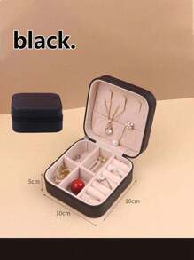 1入組珠寶收納盒化妝品展示架，口紅、手錶、耳環、項鍊、戒指和其他配件的便攜旅行收納盒，完美禮物 - 彩色 - 查看 11