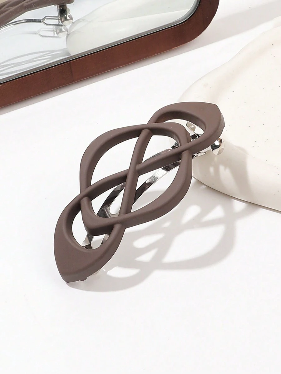 1个优雅镂空复古咖啡色发圈，适用于半丸子头和低马尾发型，配有PC弹簧夹，适合居家、上学、作为发饰、头饰、发夹，夏季、假日、旅行使用。 - 咖啡 - 查看 1