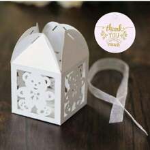 Caja de dulces con diseño de oso bonito de 25 piezas/paquete, caja de empaque de chocolate de 5x5x8cm adecuada para cumpleaños, , festivales, fiestas y decoración de regalos para invitados - Multicolor - Ver 5
