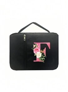 1 Stück Bibeltasche, Initialdruck, Bibelhülle, Bibelhalter, Trageorganizer, mit Reißverschluss und Taschen für Bibel in Standardgröße, für Bibelstudium, Cover für Bibel, Florale Bibelhülle mit Griff, Tasche für Bibel, perfekt für Bibelstudium von Erwachsenen Frauen Männern (schwarz) (Reißverschlussposition zufällig) - Schwarz - Übersicht 13