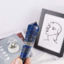 1入天然水晶尖頭，治療非洲玉法杖，能量青金石方尖鵝卵石，手工雕刻家居裝飾方尖鵝卵石，礦物石製手工藝品房間水族箱裝飾 - 9cm - 查看 6