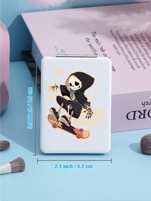 可摺疊掌上化妝鏡，1入組8662圖案矩形雙面緊湊化妝鏡，桌面鏡子，適用於女性和女孩的便攜式旅行鏡，送給女性、媽媽、妻子、姐妹、青少年女孩朋友的禮物 - 彩色 - 查看 5